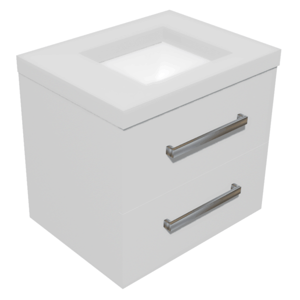 Wall hung vanity 600mm polymarble top