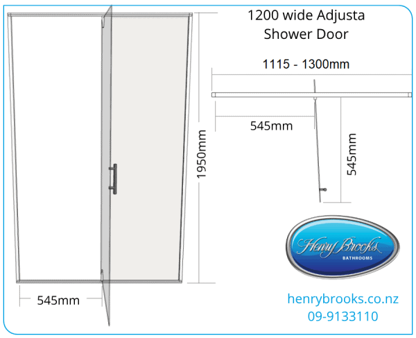 Shower door dimensions 1115-1300 -2022 henry brooks