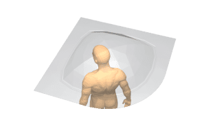 curved Steam Stopper with person