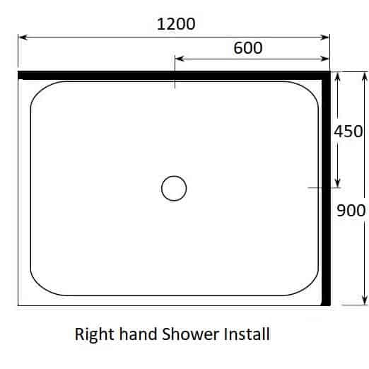 1200 x 900 Corner Shower Cubicle