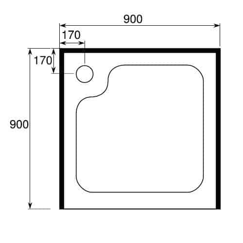 Shower Cubicle 3 Sided Alcove