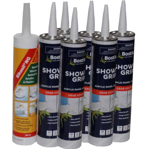 Glue Pack 3 sided shower clear large alcove Henry Brooks Bathroomware