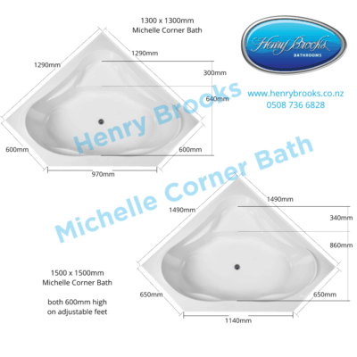 Michelle Cnr Bath Dimensions Henry Brooks