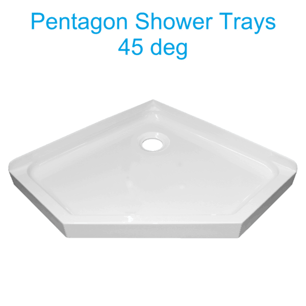 pentagon-45 deg-shower-tray-rear-waste-Henry Brooks