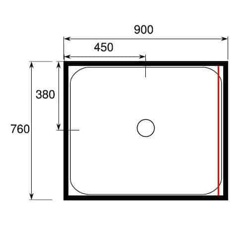 Shower Cubicle 900 x 760 3 Sided Alcove