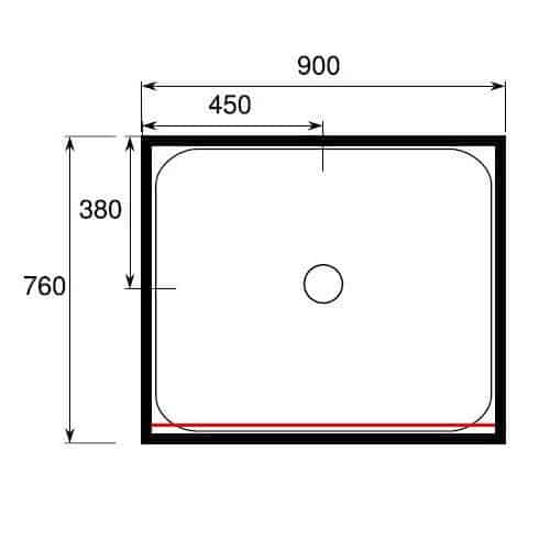 Shower Cubicle 900 x 760 3 Sided Alcove