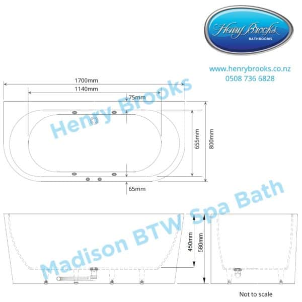 Madison Spa Bath dimensions Henry Brooks