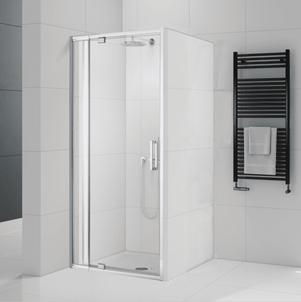 1000 x 1000 Alcove Shower adjustable door - polished frame