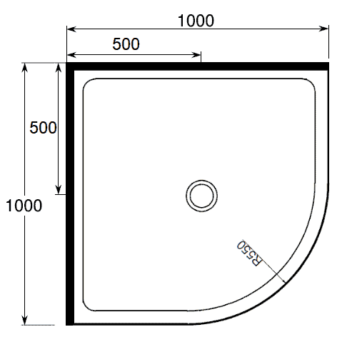 Round Curved Shower trays 900mm and 1000mm