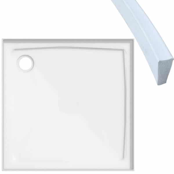 4 lip 900 x 900mm shower tray rear waste with seal