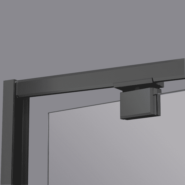 900 x 900 Corner Shower non adjustable door Part Open, PVC Seal Inset - Black