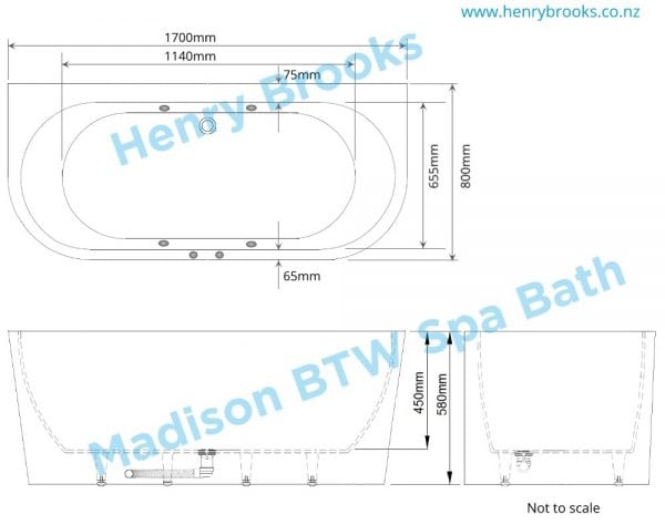 Madison Spa Bath dimensions Henry Brooks