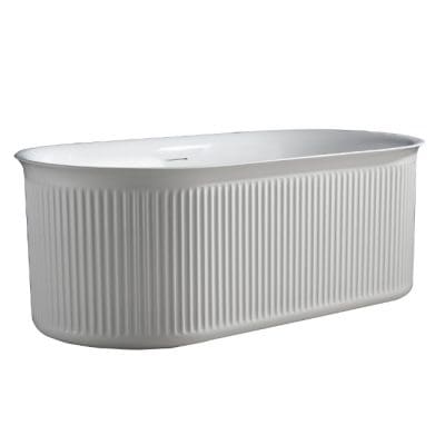 Fluted Freestanding Bath Cassandra White White