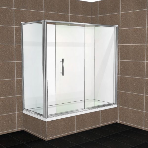Everest door over bath 2 sided corner LH opening