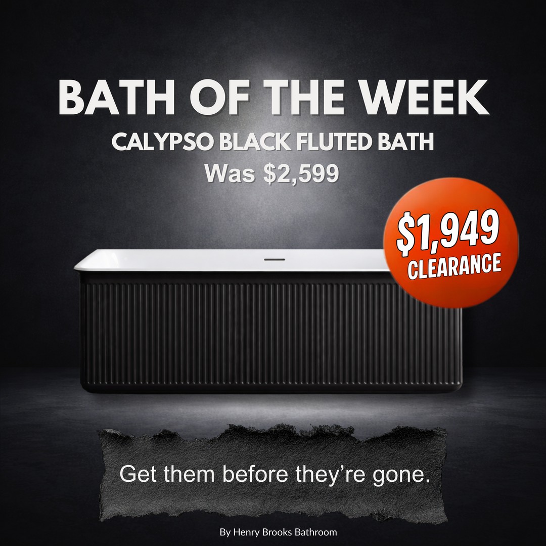 Calypso Fluted black and white freestanding Bath