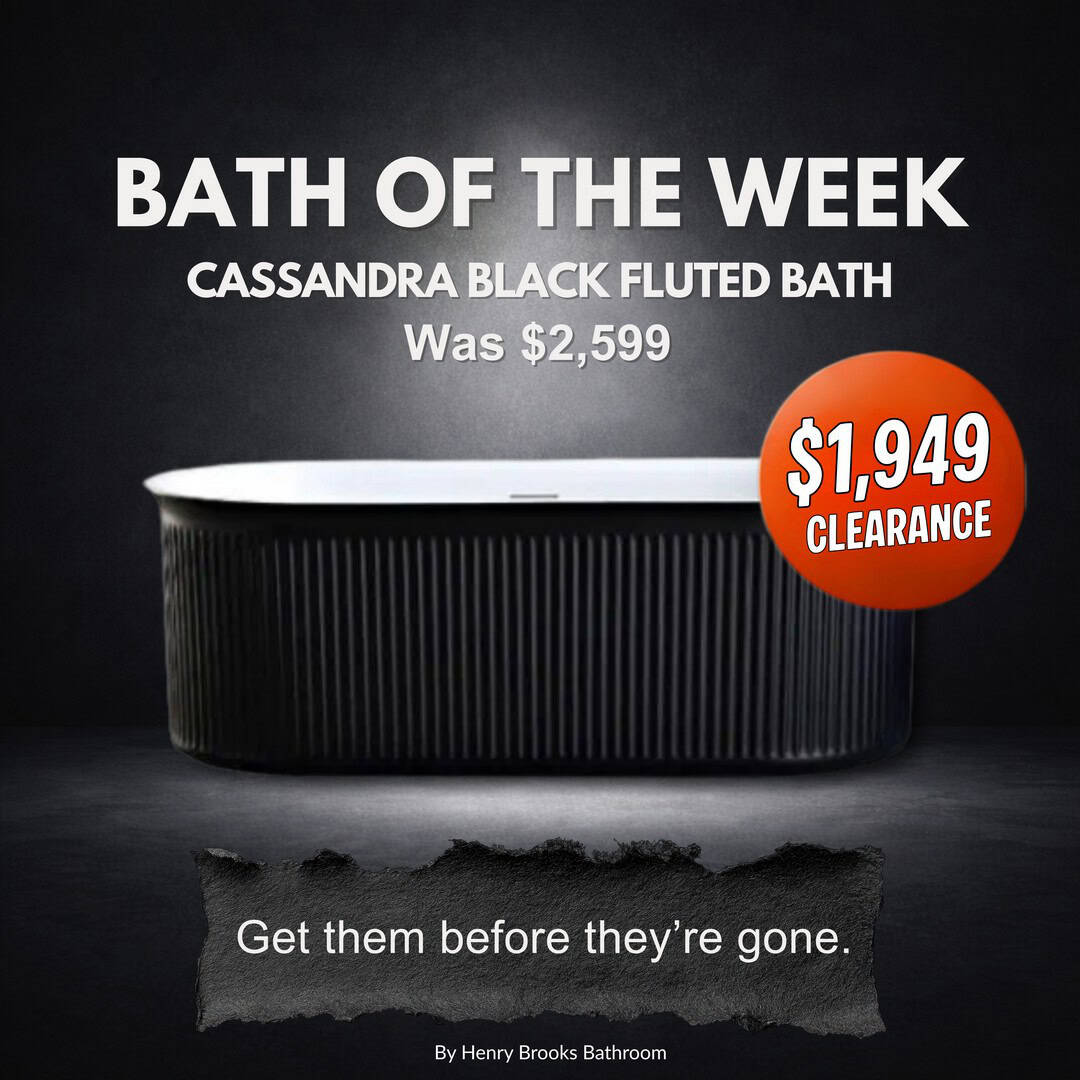 Cassandra Black on White Fluted Bath - 