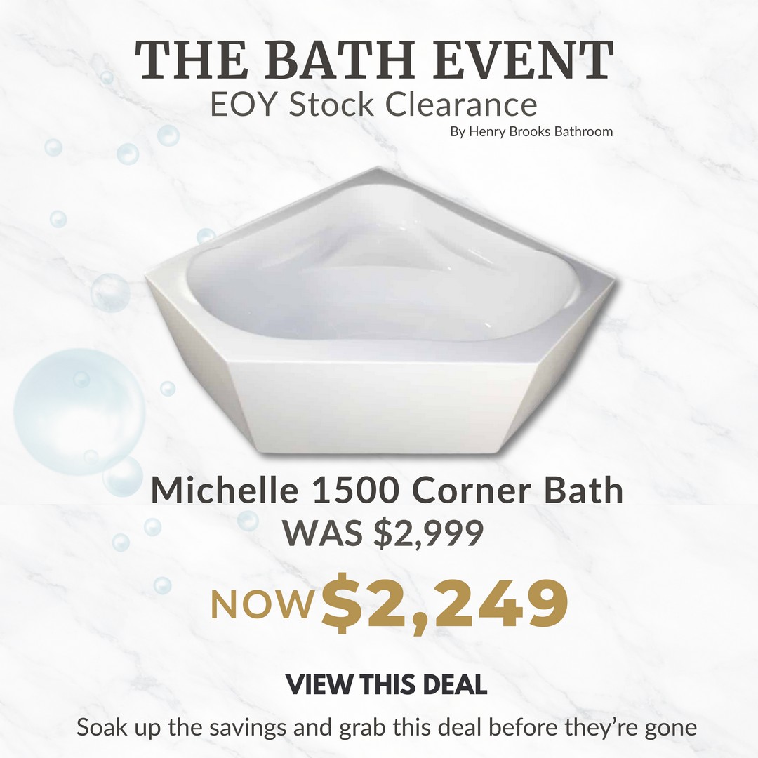 Michelle Corner Bath 1500 - bathroom clearance